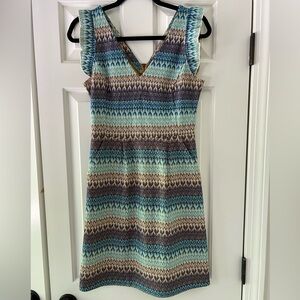 Tabitha Blue and Cream Striped Mini Dress